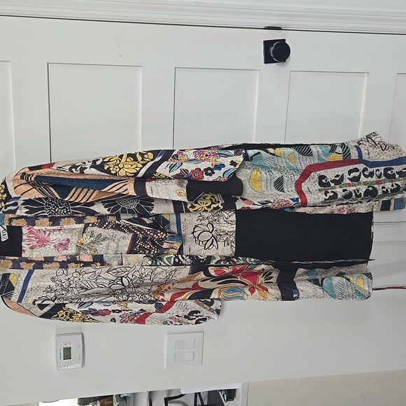 Zara Limited Edition Multi-print / Patchwork Satin Pants With Matching Kimono XS - Picture 6 of 7